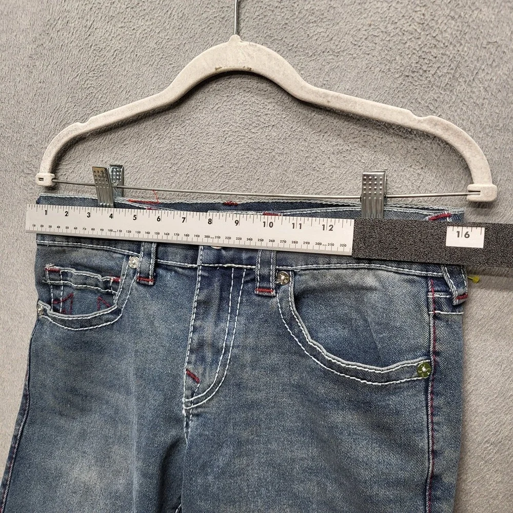 True Religion Men Jeans 30 Blue Denim Contrast‎ Stitching Embroidery Rocco
